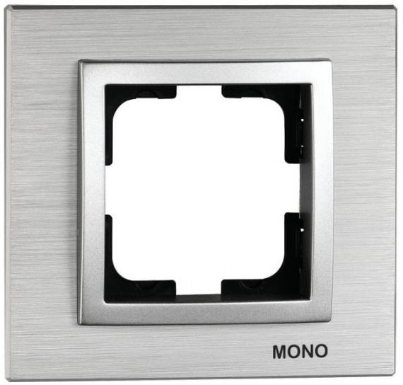 Рамка одноместная Mono Style Aluminium горизонтальная серебристый 107-800000-160