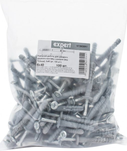 Дюбель распорный гриб 6x40 мм 100 шт.