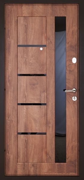 Двері вхідні Abwehr КС 0/430 086П (СДК) Kale2 спил дерева коньячний 2050х860мм праві