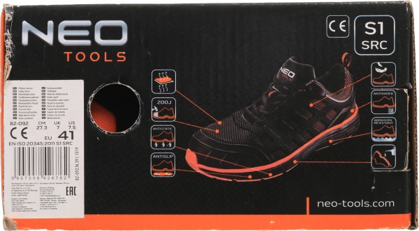 Ботинки NEO tools р.43 82-094 черно-оранжевый