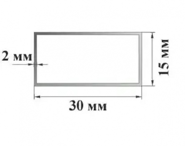 Труба Braz Line 30x15x2,0 мм серебро 1 м