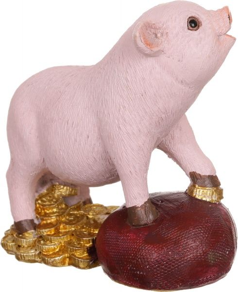 Декорація новорічна Сувенір Свинка на мішку 10х7,5 см ZY2177A 