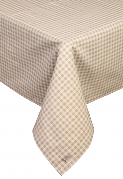 Скатерть Bella клетка 180x132 см серый Прованс 