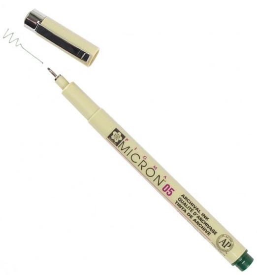 Линер PIGMA Micron Sakura (0.5) 0,45 мм темно-зеленый 