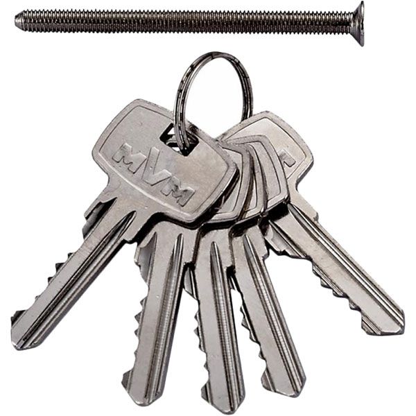 Циліндр MVM Р6Е 30x30 ключ-вороток 60 мм матовий нікель Р6Е30/30T SN ключ-тумблер