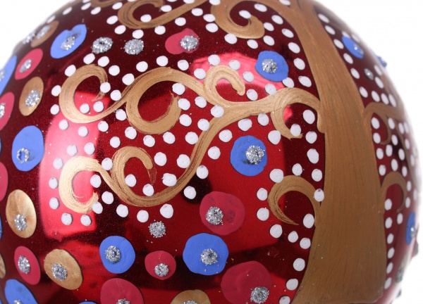 Шар новогодний Тенденция ручной работы d 100 мм красный