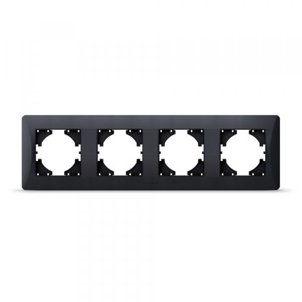 Рамка четырехместная Videx Binera горизонтальная черный VF-BNFR4H-BG