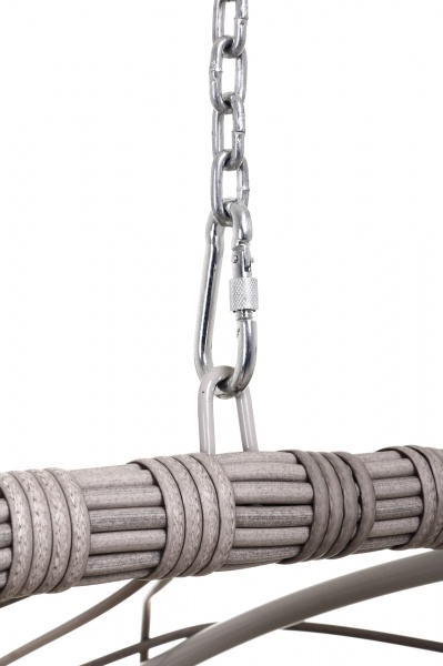 Кресло-кокон Феникс плетение ромб кофе с молоком