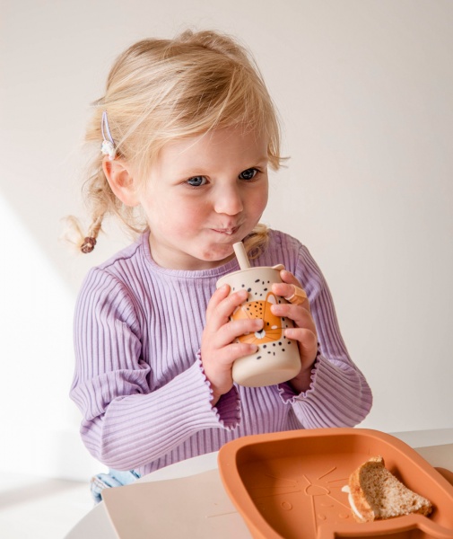 Чашка Tryco с соломинкой силикон песочный TR-392824