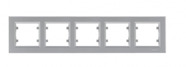 Рамка пятиместная Makel Karea горизонтальная серебро 56065705