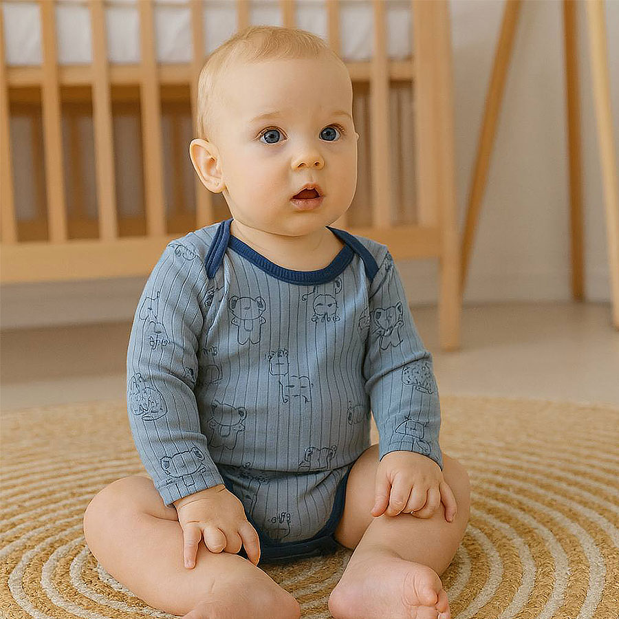 Боди детское для мальчика Blanka Животные р.68-74 синий 110839