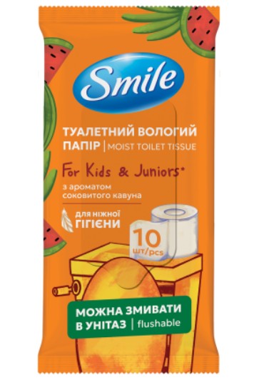 Вологий туалетний папір Smile Kids & Juniors 10 шт.