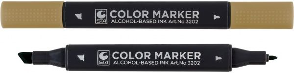 Маркер художественный STA 3202 двусторонний 0.7 / 1-7 мм STA3202-100 ореховый 