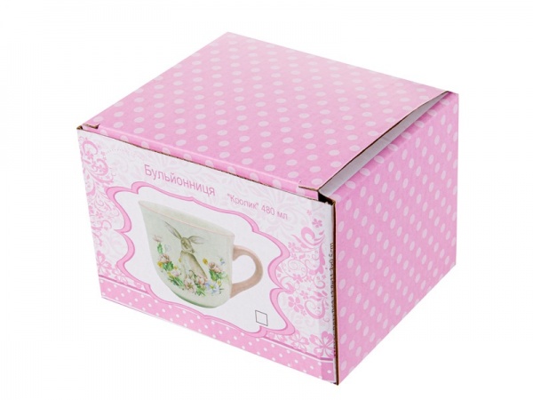 Чашка для бульйону Кролики 480 мл голубой Lefard