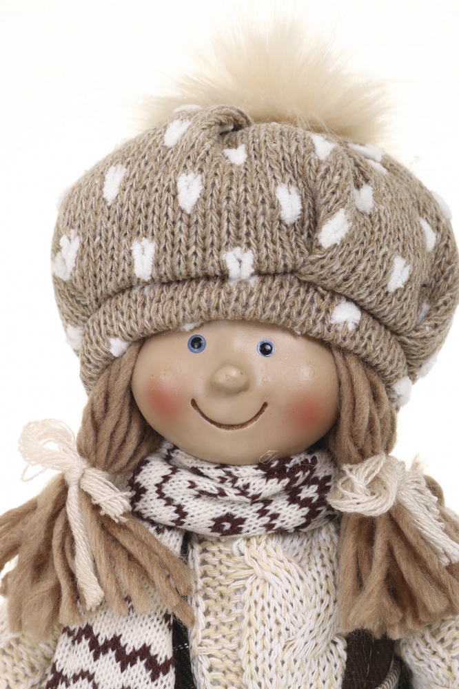 Декорация новогодняя текстиль Мальчик/Девочка в ассортименте 38 см