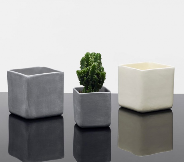 Кашпо керамическое Santino Horti квадратный 2 л серый (O-39-13-J-22-00) 