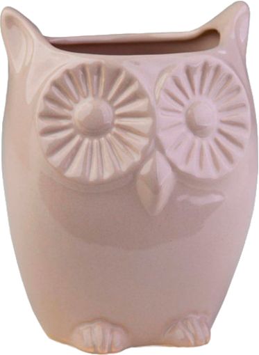 Кашпо керамічне Eterna 3105-14,5 сова фігурний бежевий 