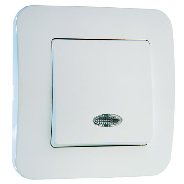 Выключатель одноклавишный Makel Lillium Natural с подсветкой 10 А 250В белый 55021