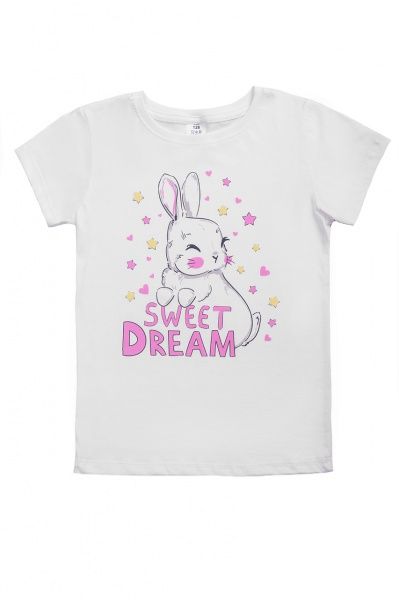 Футболка для дівчаток Luna Kids з принтом Sweet Dream р.98 білий 