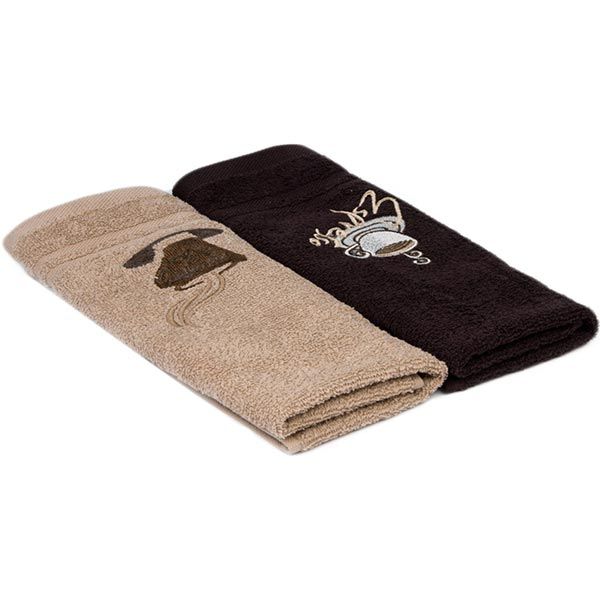 Набор полотенец Kanra Havana бежевый/коричневый 30x50 см