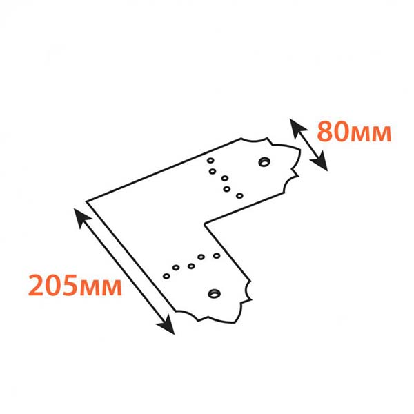 Кутник декоративний 205x80x1,8мм 