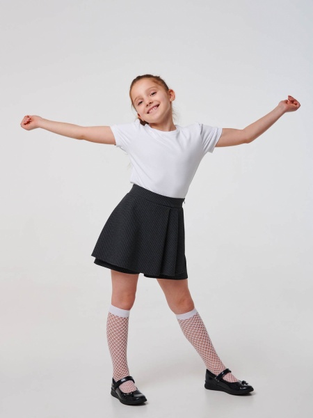 Юбка-шорты Smil р.134 черный с белым 120368 