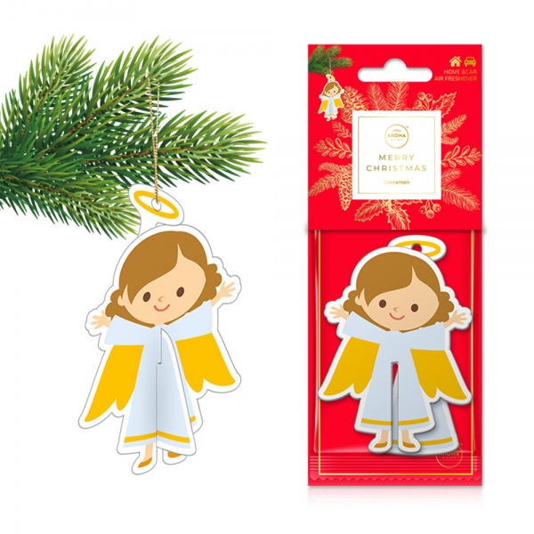 Ароматичне саше Aroma Home Янгол Xmass Cellulose 3D білий із жовтим 