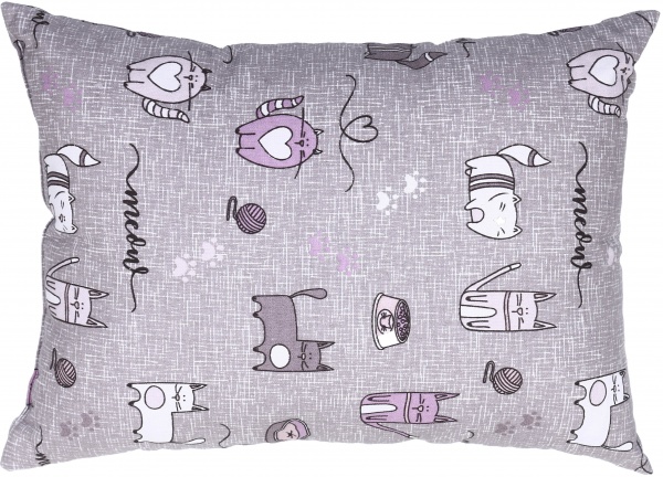 Подушка декоративна Кіт на кухні 35x50 см сіро-бузковий Homeline 