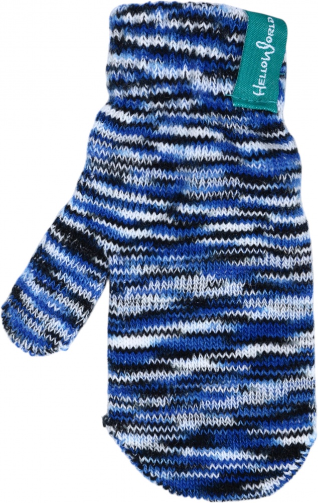 Рукавицы HW для мальчиков р.10-12 /синий меланж