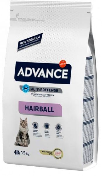 Корм Advance Hairball с индейкой 1,5 кг