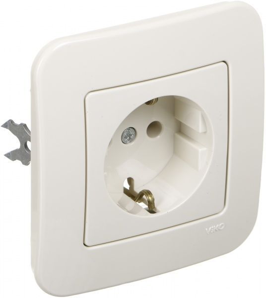 Розетка із заземленням Viko Rollina без шторок без кришки крем 90421008