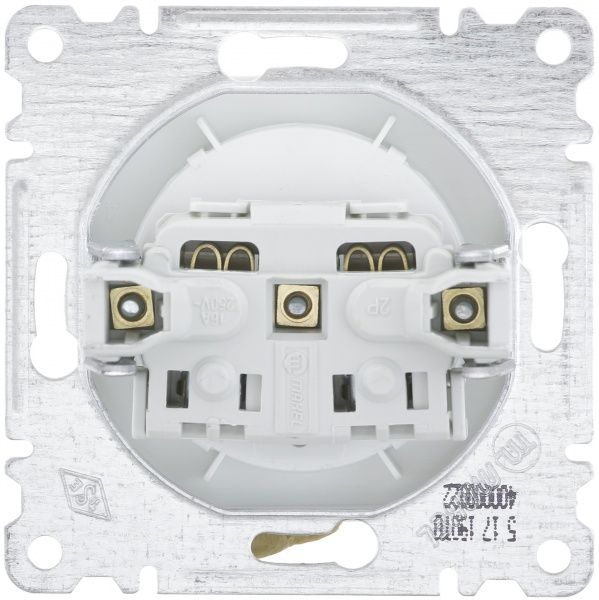 Механизм розетки без заземления Makel Karea без шторок без крышки белый