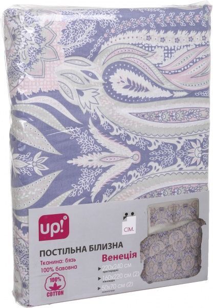 Комплект постельного белья Венеция семейный фиолетовый с розовым UP! (Underprice) 