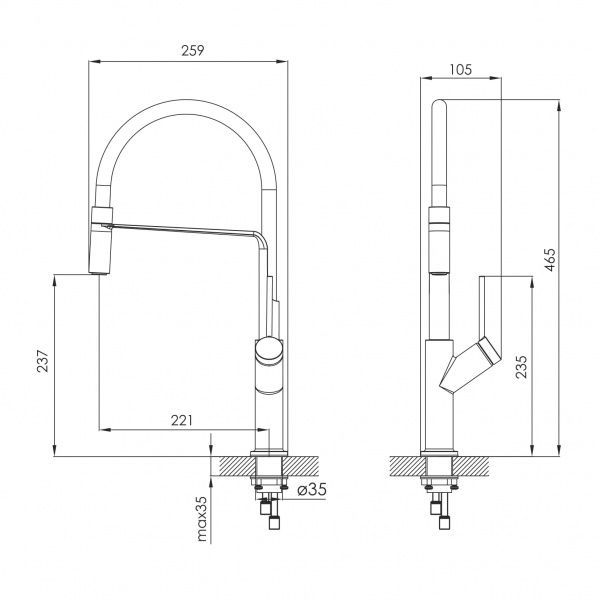 Смеситель для кухни Imprese Stork 55020