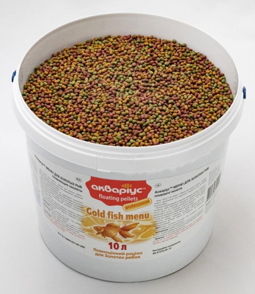 Корм Акваріус меню для Золотих рибок 10 л / 3 кг