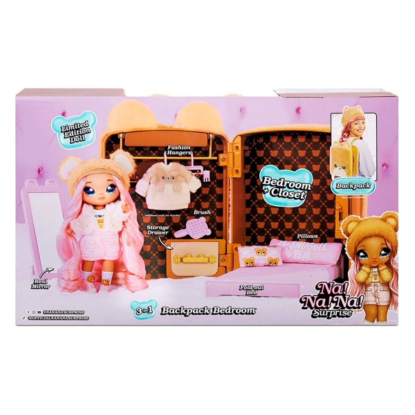 Ляльковий набір Na! Na! Na! Surprise 3 в 1 Рюкзачок-спальня Сари Снаґлз