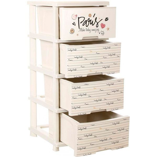 Комод пластиковая Smiley Paris Chic кремовий 940x490x390 мм