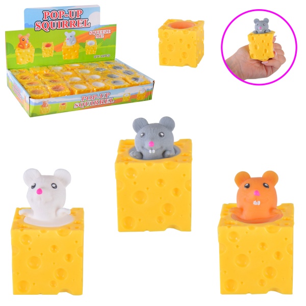 Іграшка-антистрес Мишка в сирі (3 кольори в асортименті) AN5081