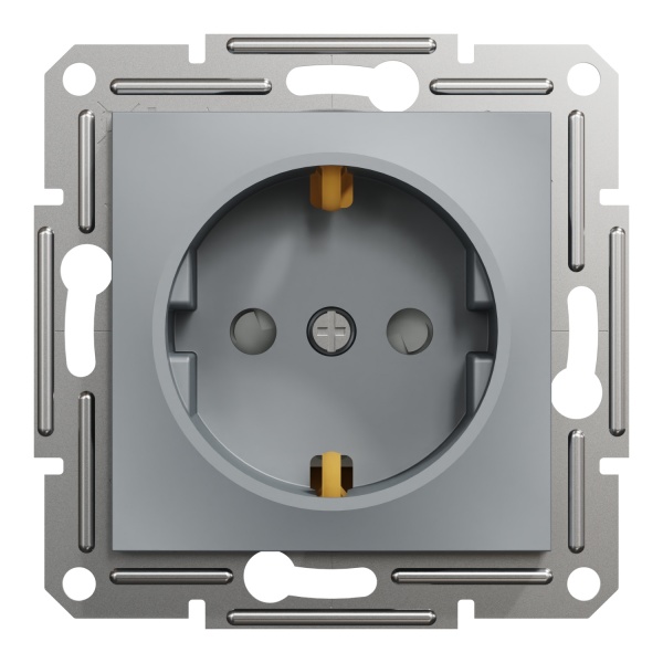 Розетка 1 із заземленням Schneider Electric Asfora IP20 сталь EPH2900262