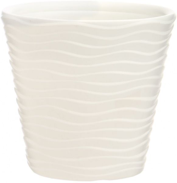 Горщик пластиковий Prosperplast Wave круглий 19л білий (71063-449) 