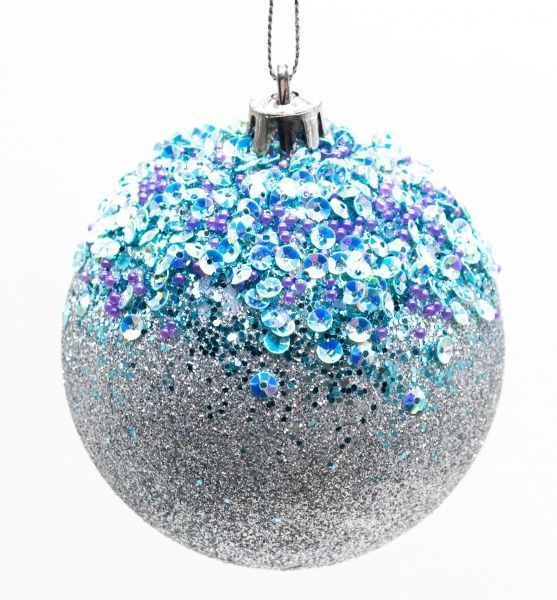 Шар новогодний Глиттер d60 2140 голубой