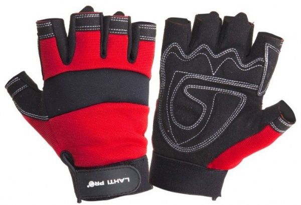 Перчатки Lahti Pro красные с покрытием микрофибра XL (10) L280610K