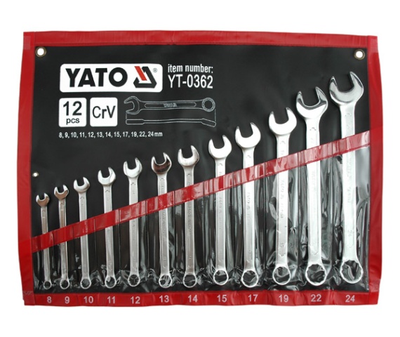 Набор ключей рожково-накидных YATO М 8-24 мм 12 шт. YT-0362