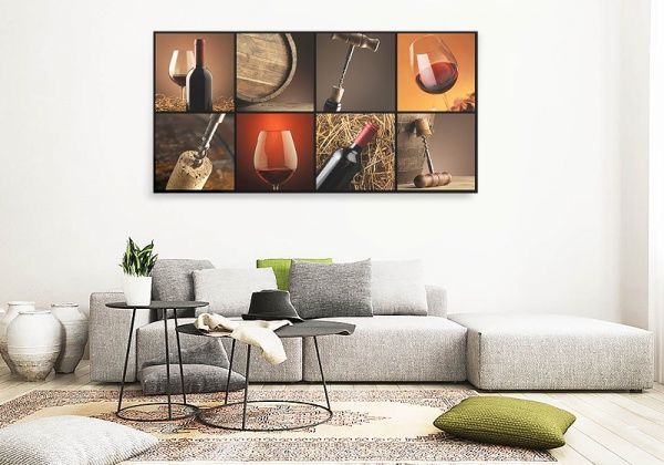 Репродукция Еда и напитки. Сollage. Wine 48x96 см 