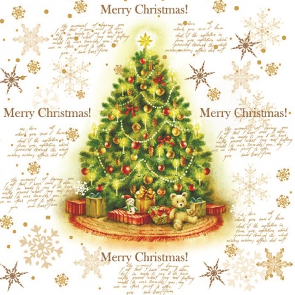Салфетки столовые Silken Елка Merry Christmas 33х33 см 18 шт.