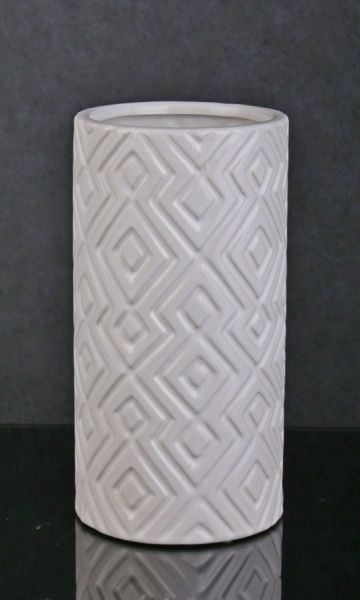 Ваза Rhombus 12х12х23 см белая