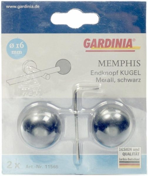 Наконечник Kugel Gardinia Memphis наборной d16 мм черный 