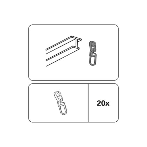 Гачки Т-подібний для гнучкого карнизу Gardinia набірний білий 