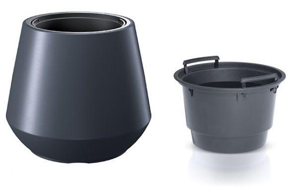 Горщик для квітів Prosperplast HEOS 395х350 мм круглий антрацит 