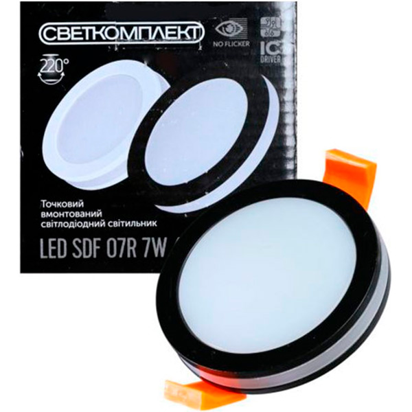 Світильник точковий Светкомплект LED SDF 07R 7W 4500K BK 7 Вт 4500 К чорний 